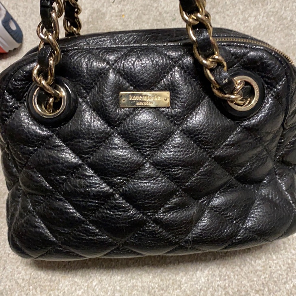 Black leather Kate spade bag